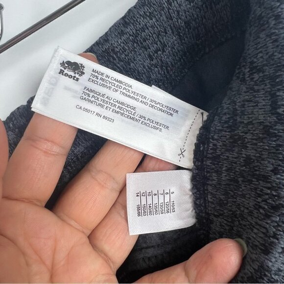 🩷 Roots, Kids Sweater Fleece Slim Sweatpants. Color: Black Pepper. Size: 6. NWT - Picture 7 of 13